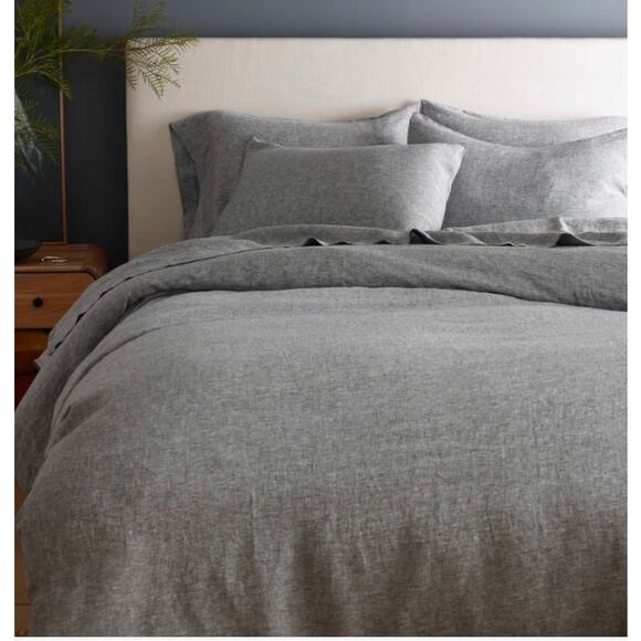 Quince European Linen Duvet Cover king/Cal King Chambray Charcoal NWOT# K11 - Picture 4 of 4